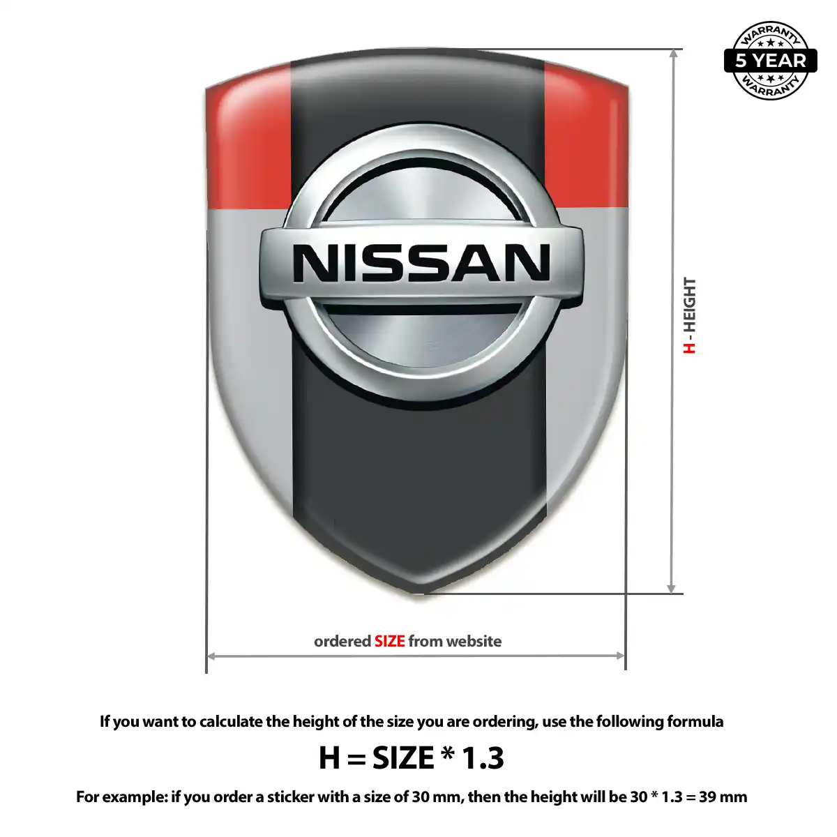 Nissan Domed Logo Decal Outer Style