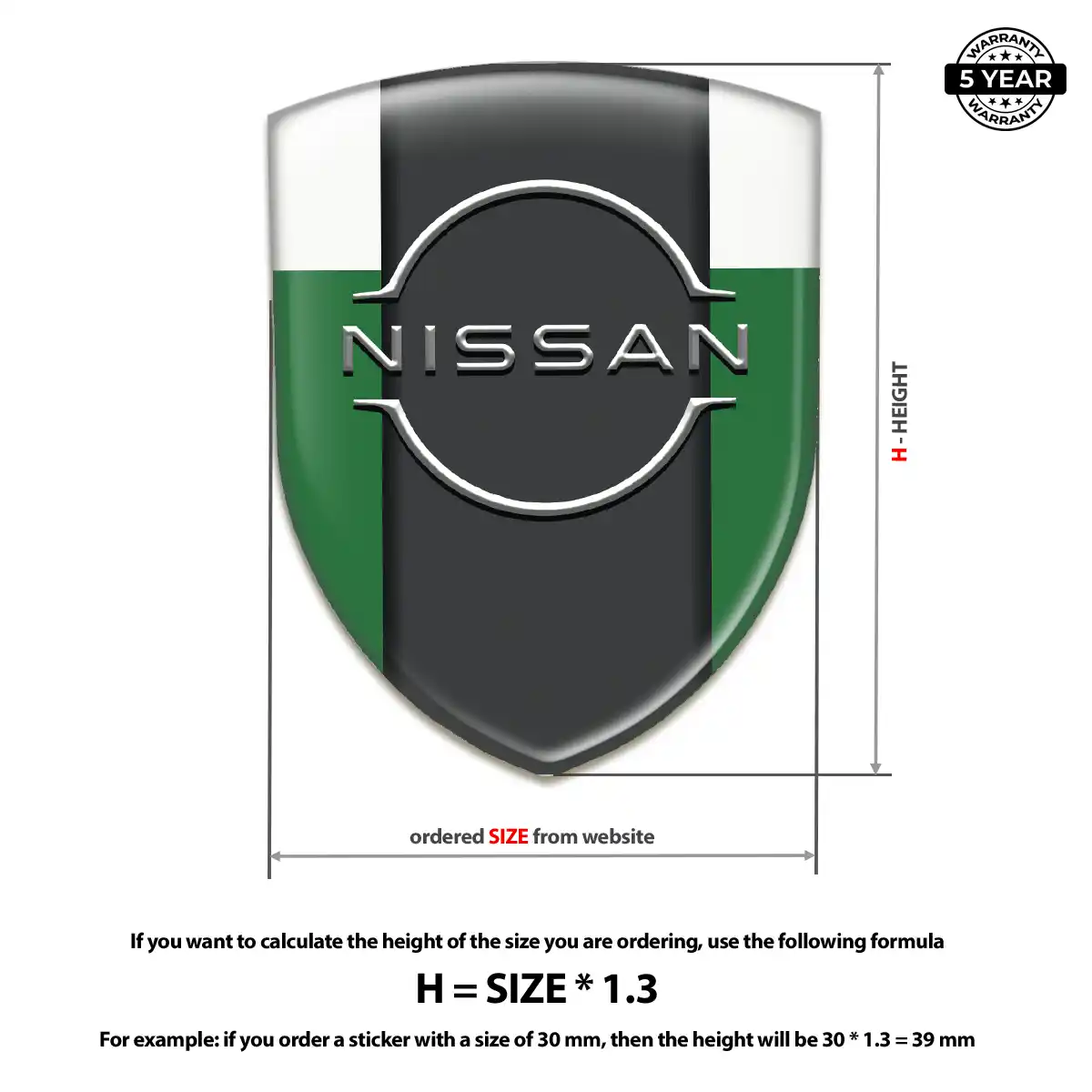 Nissan Domed Logo Decal Premium Dome