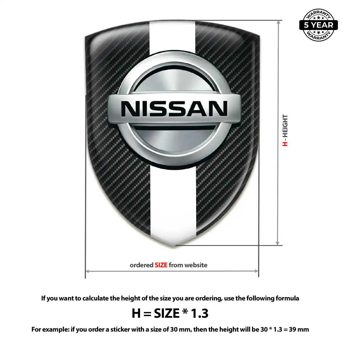 Nissan Domed Logo Decal Prime Quality