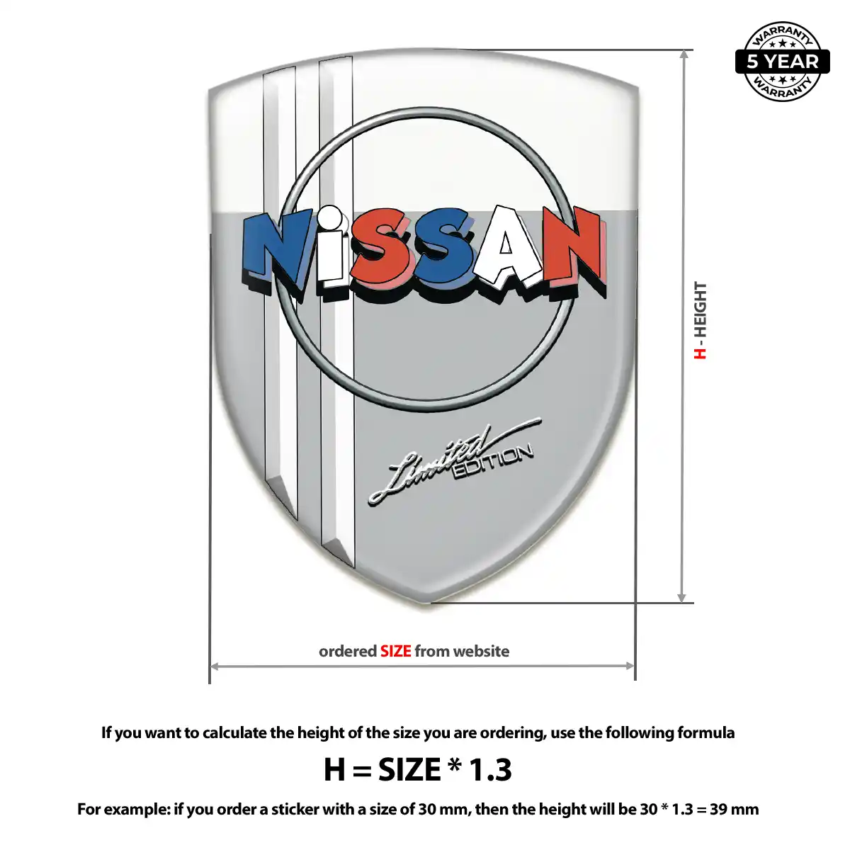 Nissan Domed Logo Decal Refined Design