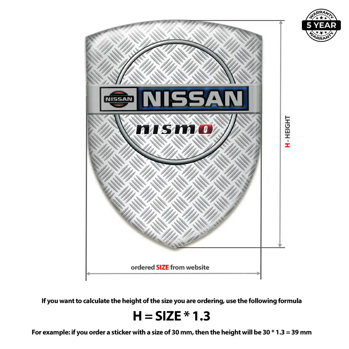 Nissan Domed Logo Decal Resin Elite