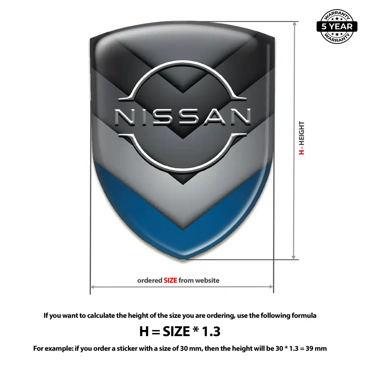 Nissan Domed Logo Decal Resin Luxe