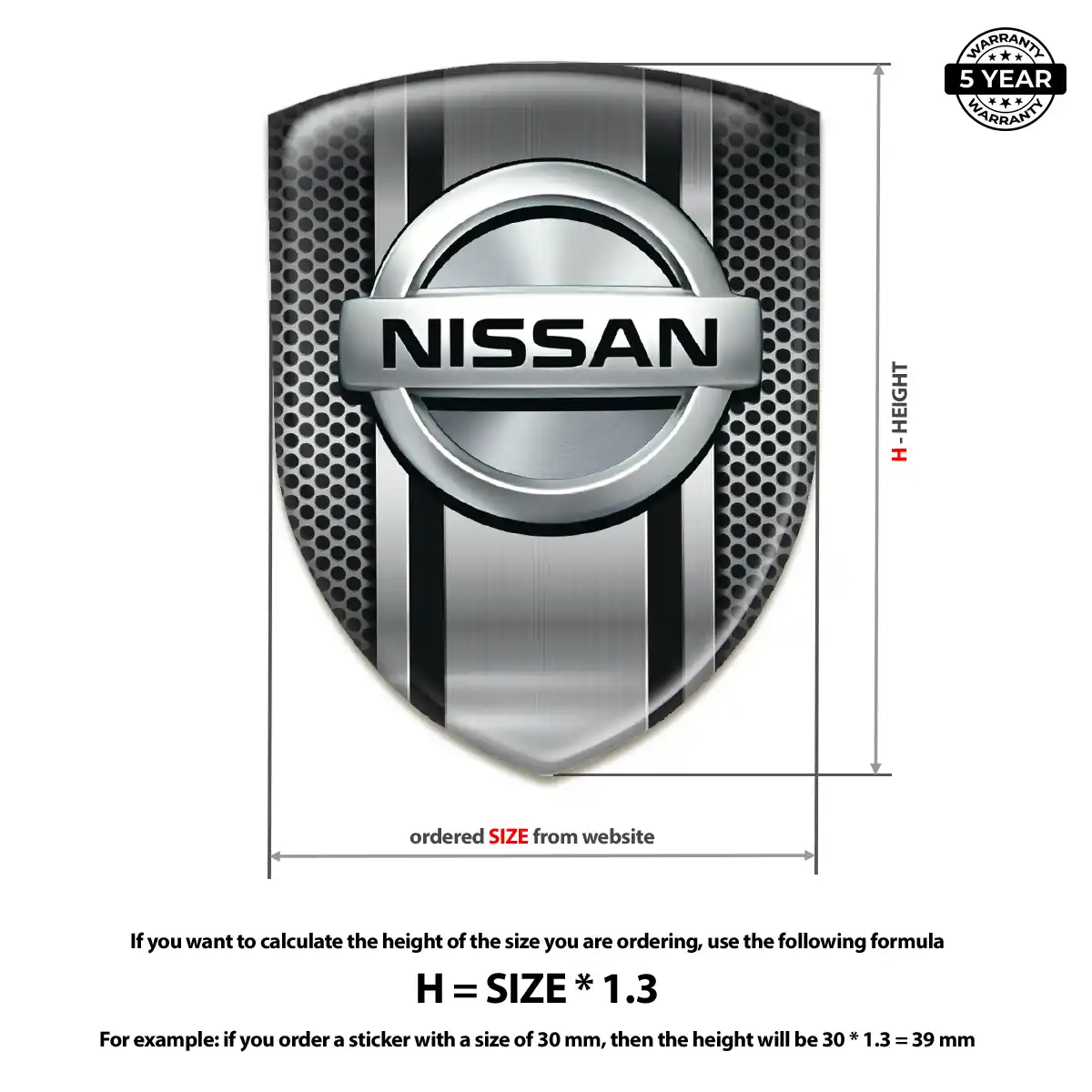 Nissan Domed Logo Decal Signature Grade