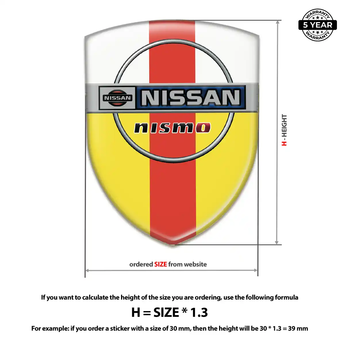Nissan Domed Logo Sticker Cabin Style