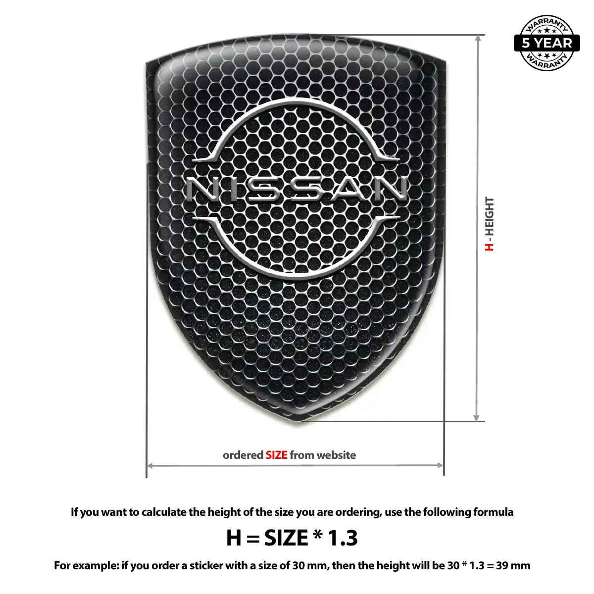 Nissan Domed Logo Sticker Elite Finish