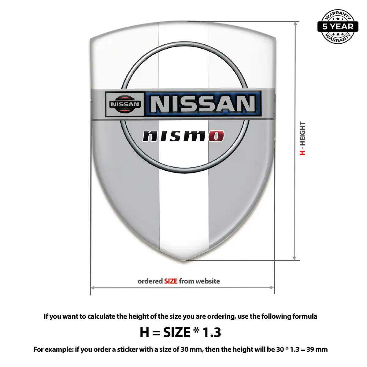 Nissan Domed Logo Sticker Exterior Luxe