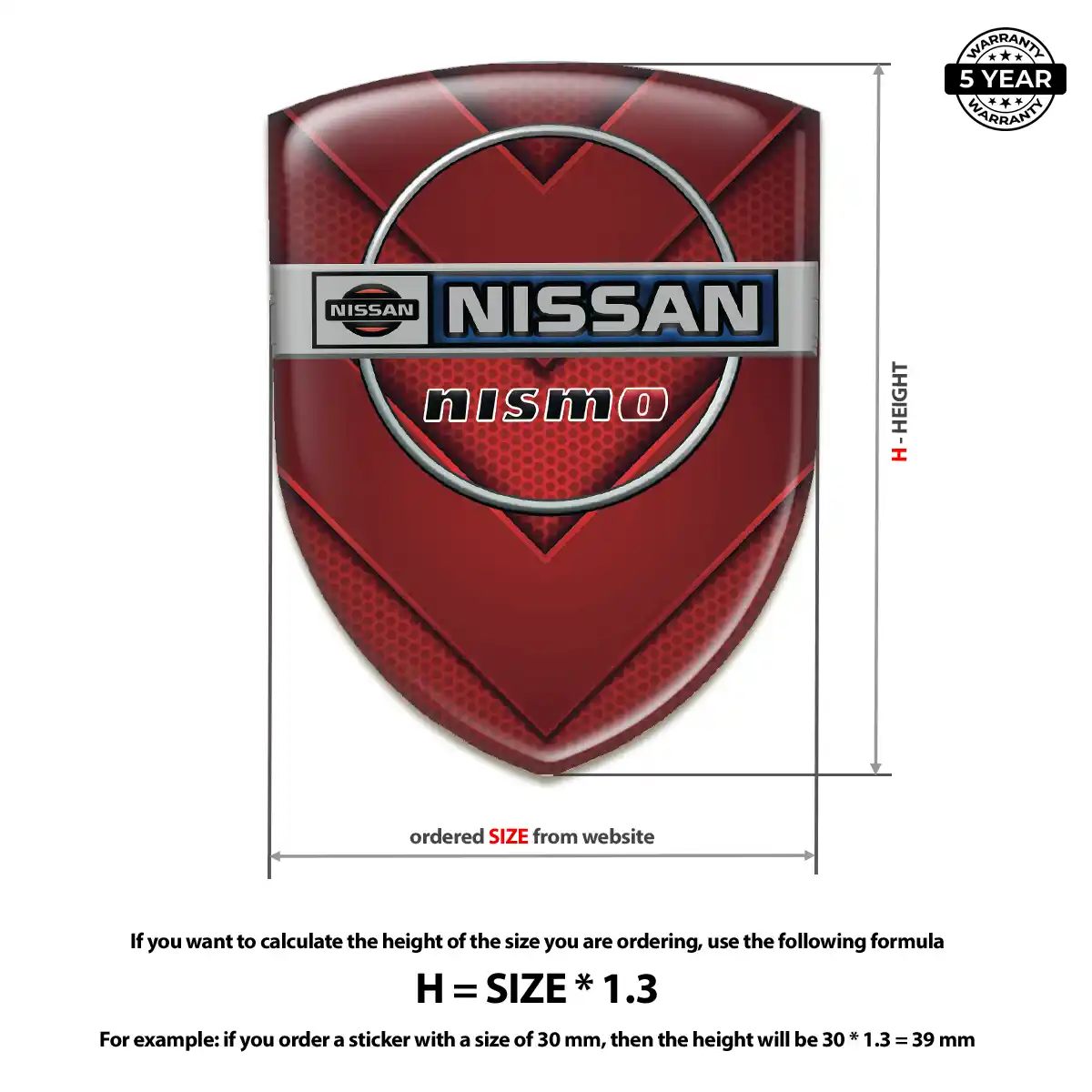 Nissan Domed Logo Sticker Interior Luxe