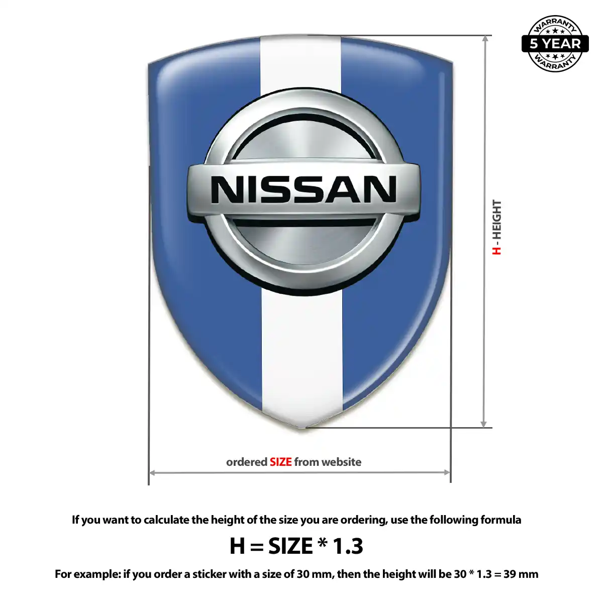 Nissan Domed Logo Sticker Resin Elite