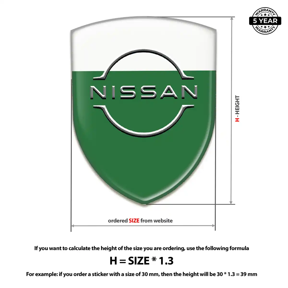 Nissan Domed Logo Sticker Resin Luxe