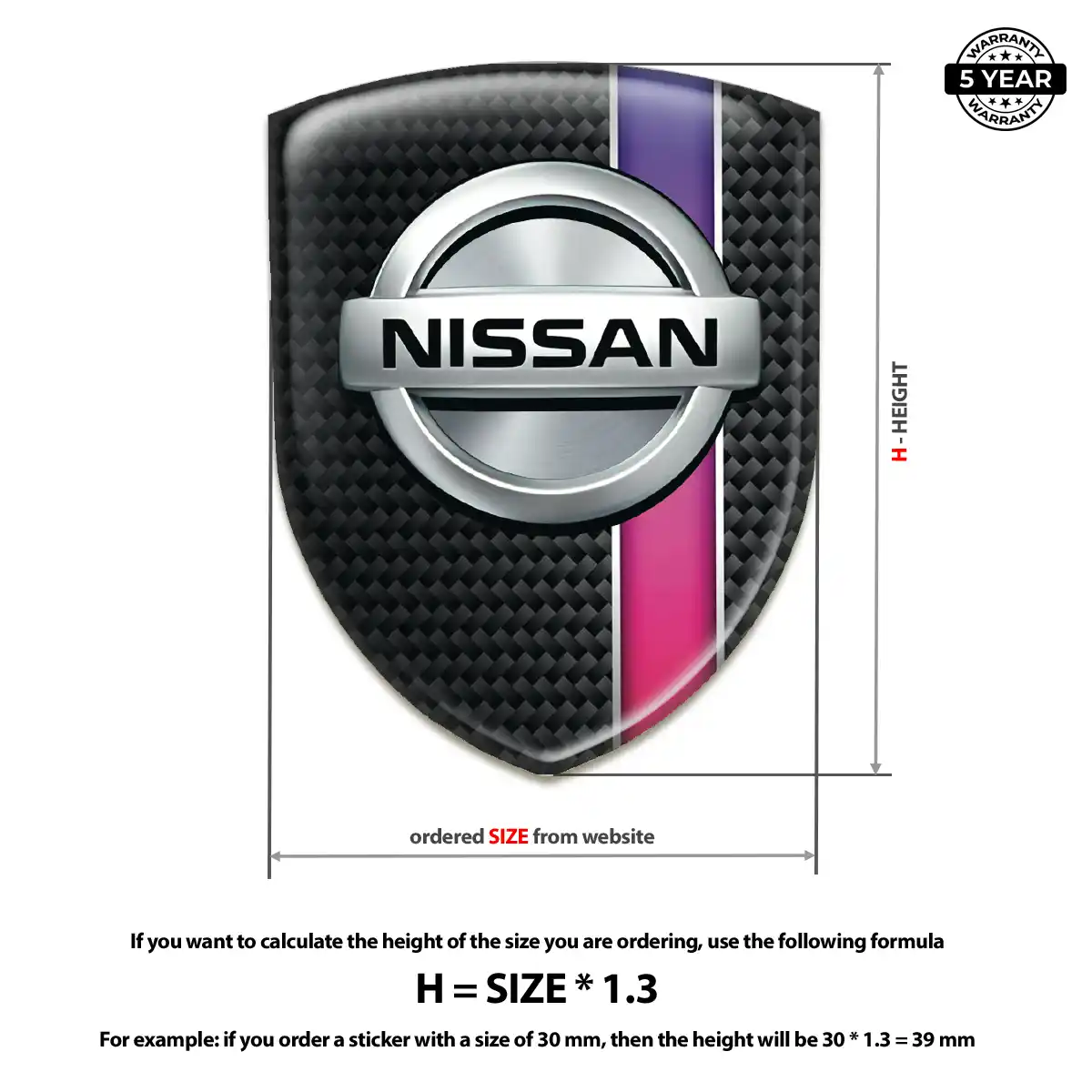 Nissan Emblem Domed Badge Cabin Style