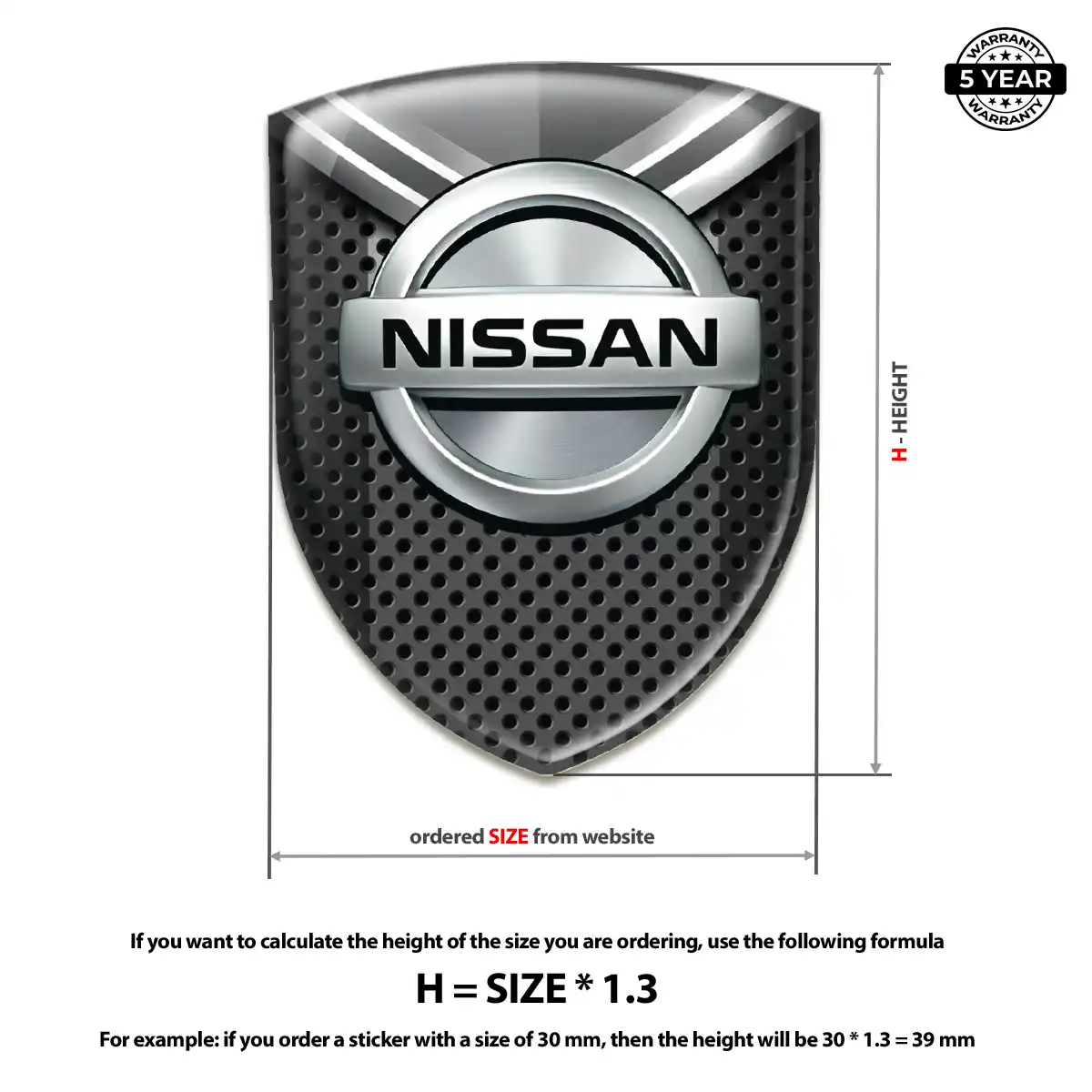 Nissan Emblem Domed Badge Elite Finish