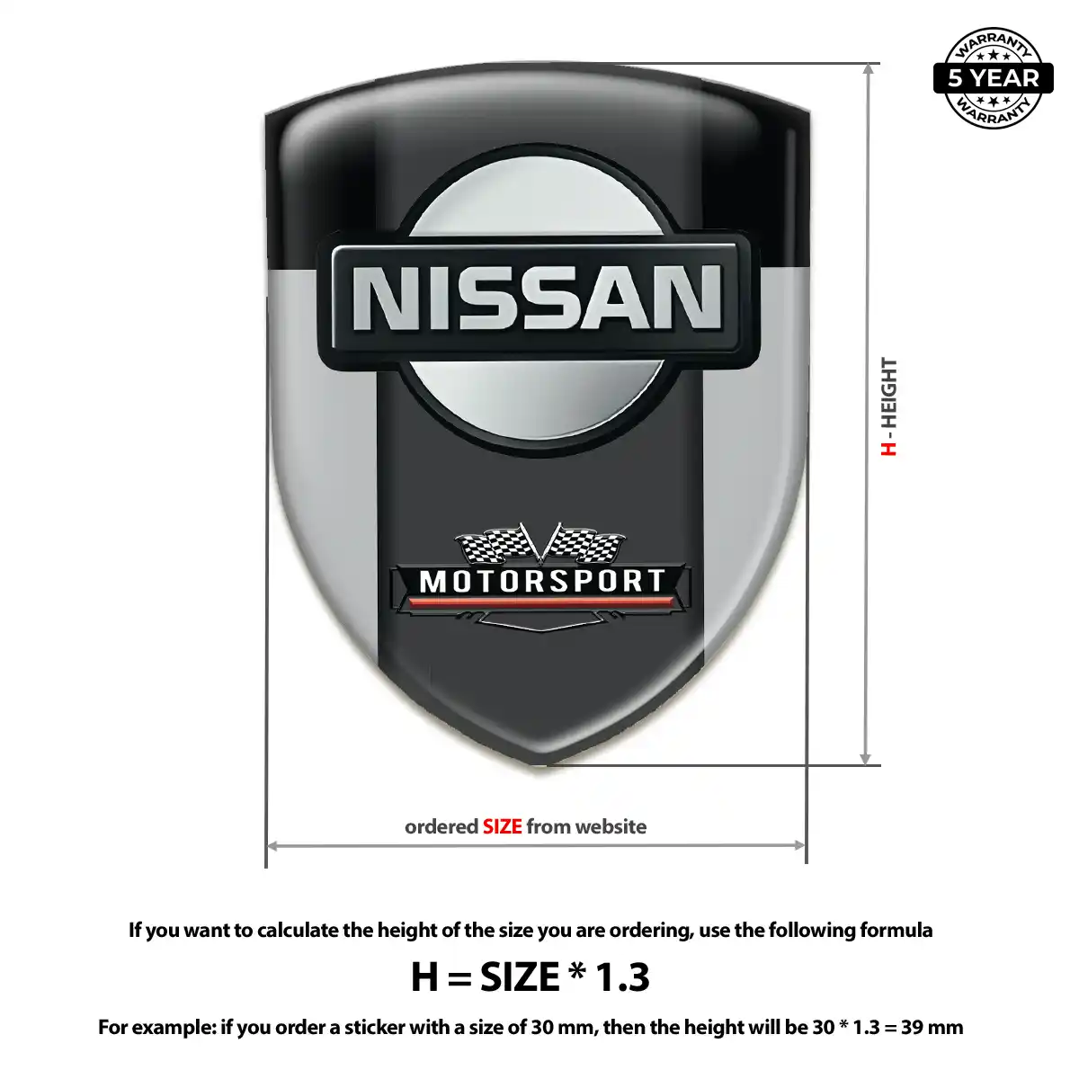 Nissan Epoxy Domed Sticker Exterior Luxe