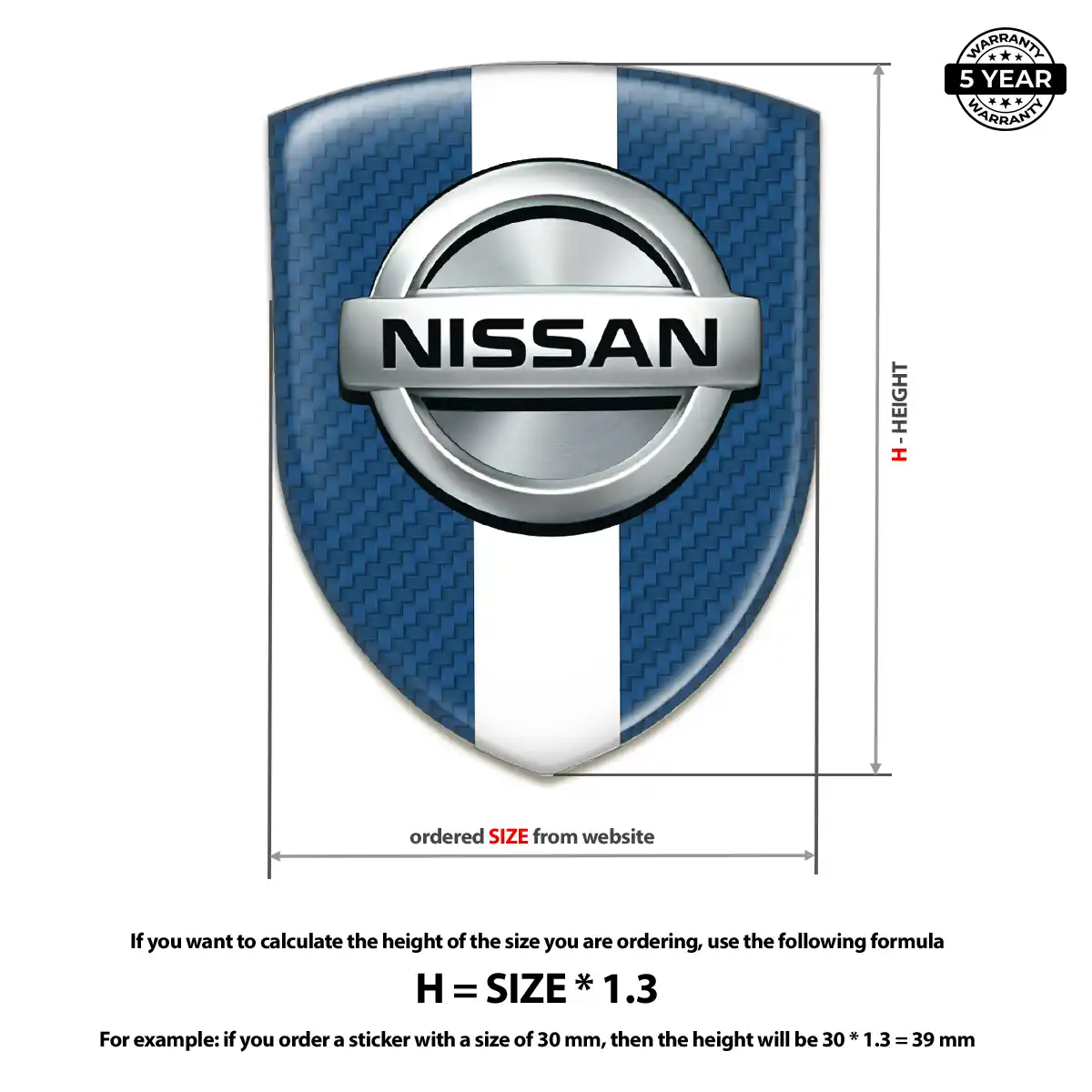 Nissan Epoxy Domed Sticker Interior Elegance