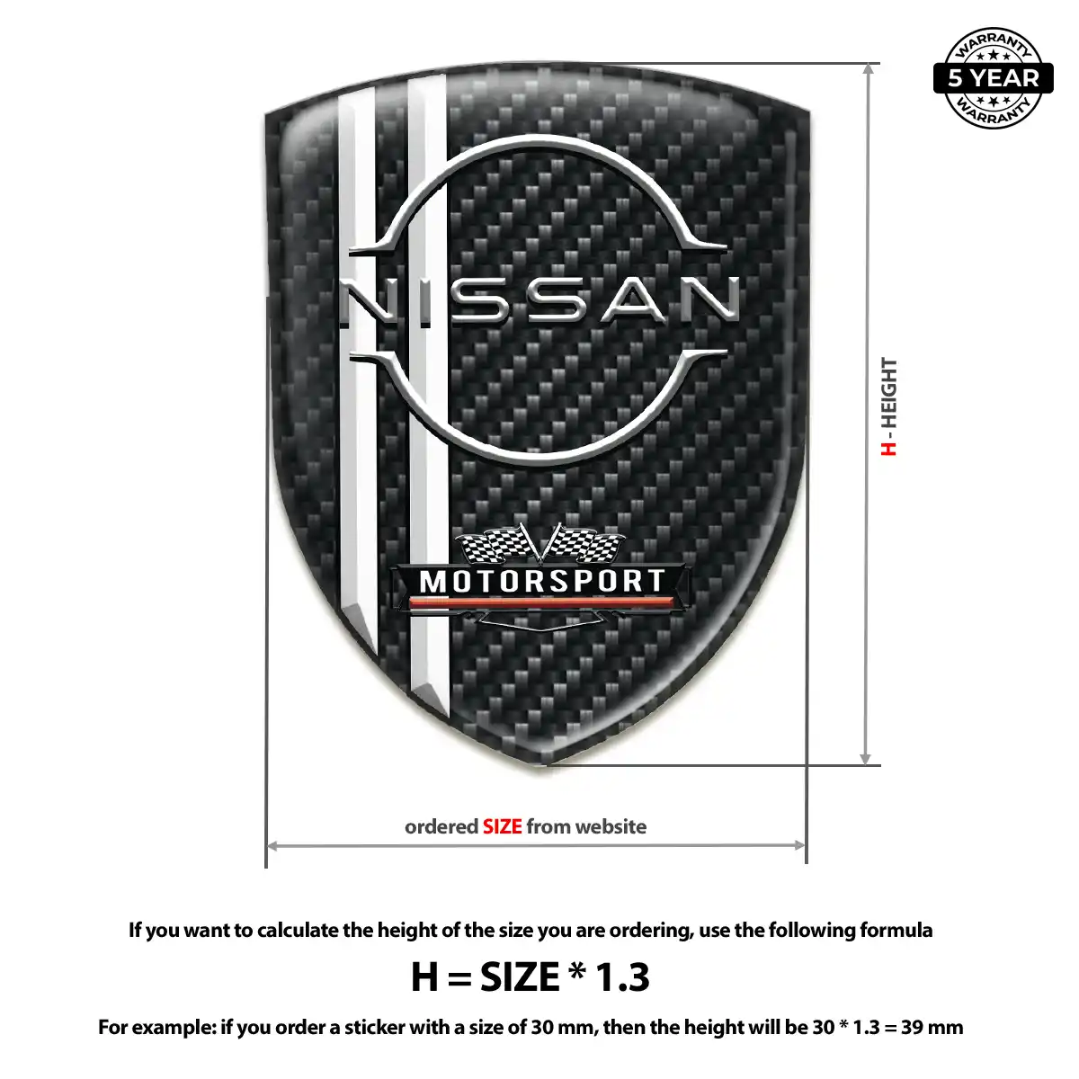 Nissan Epoxy Domed Sticker Outer Style