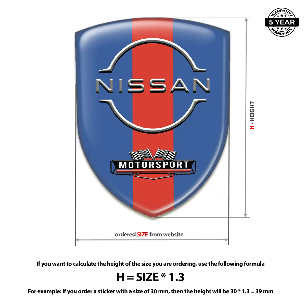 Nissan Epoxy Domed Sticker Prime Quality