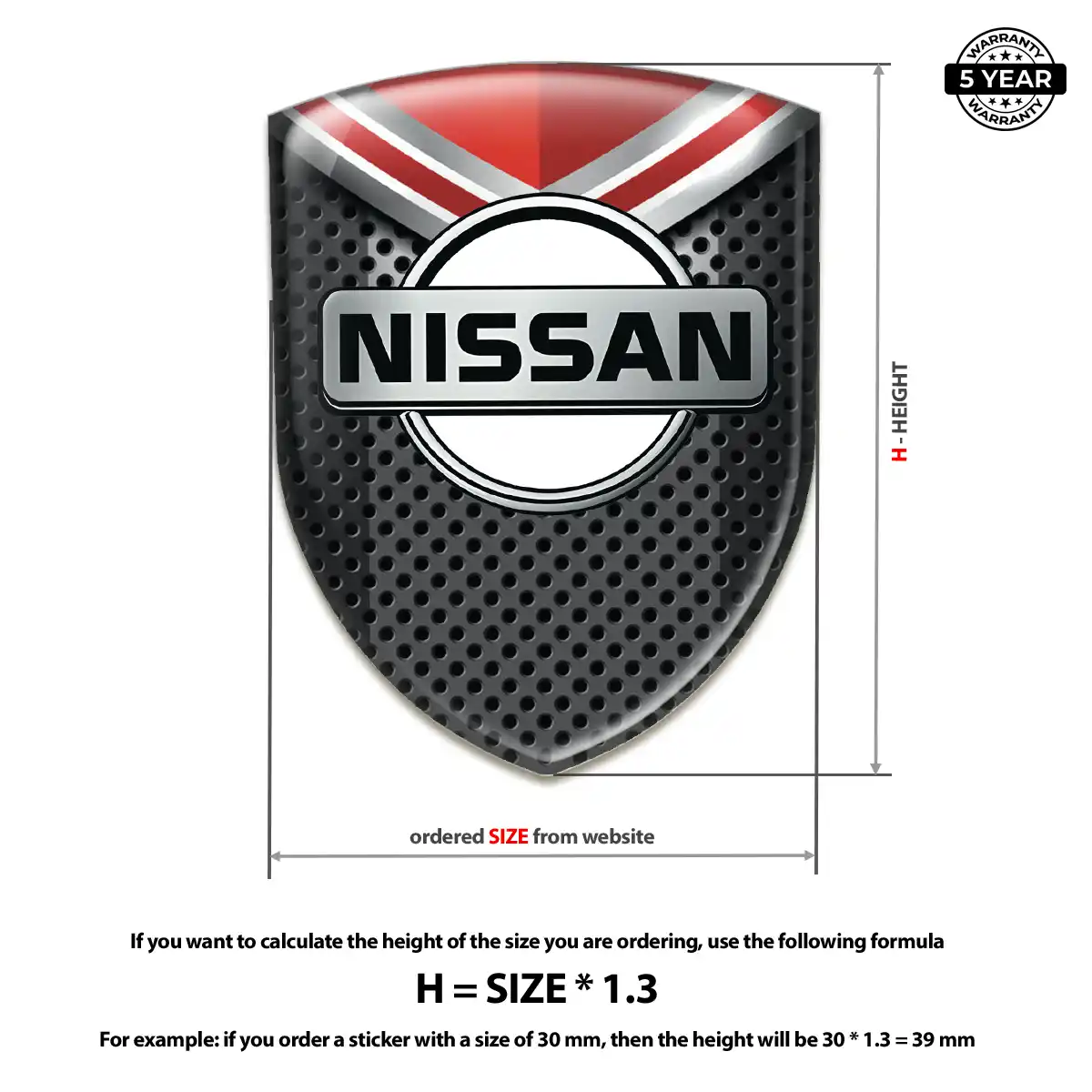 Nissan Epoxy Domed Sticker Refined Design