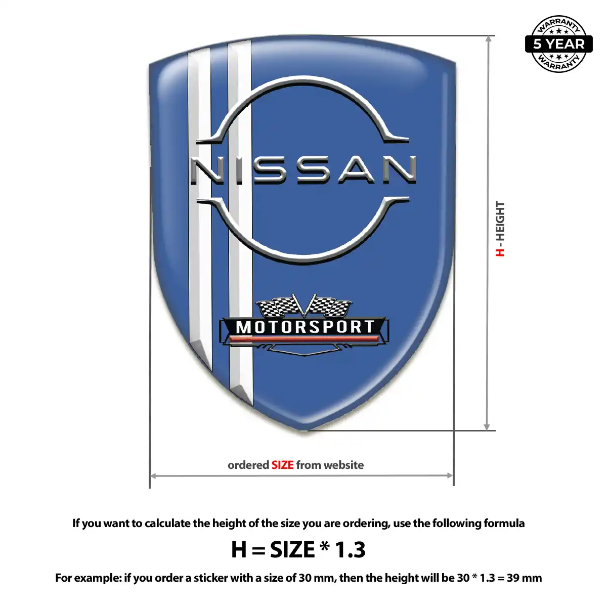 Nissan Epoxy Domed Sticker Resin Elite