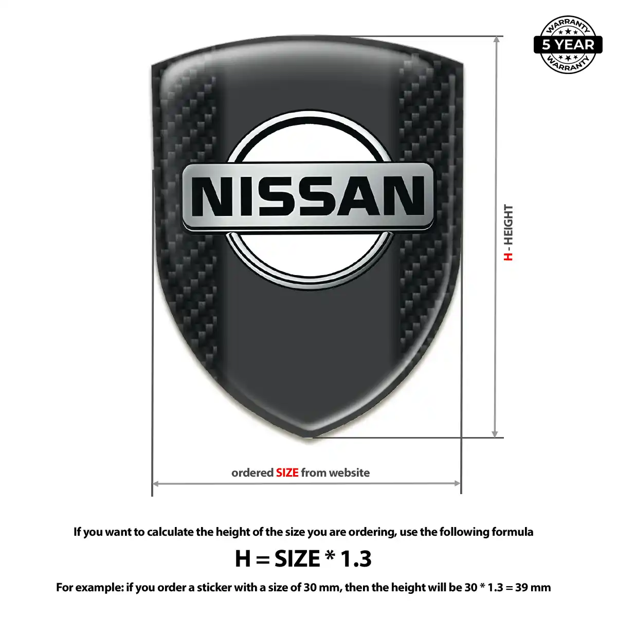 Nissan Epoxy Domed Sticker Sleek Style