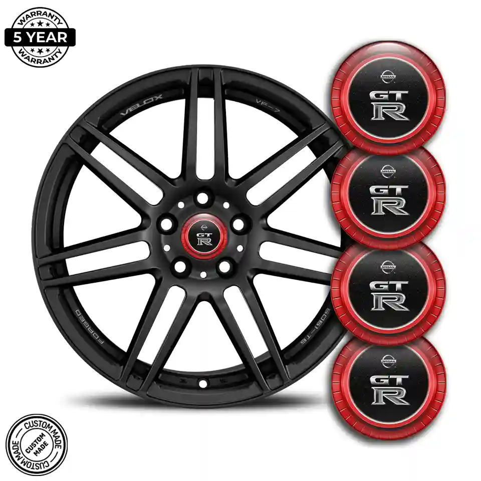 Nissan GTR Emblem Wheel Center Caps Self-Adhesive Sleek Style