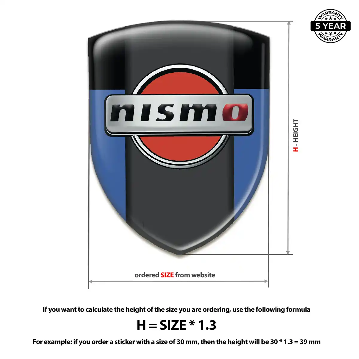 Nissan Polyurethane Domed Sticker Cabin Style