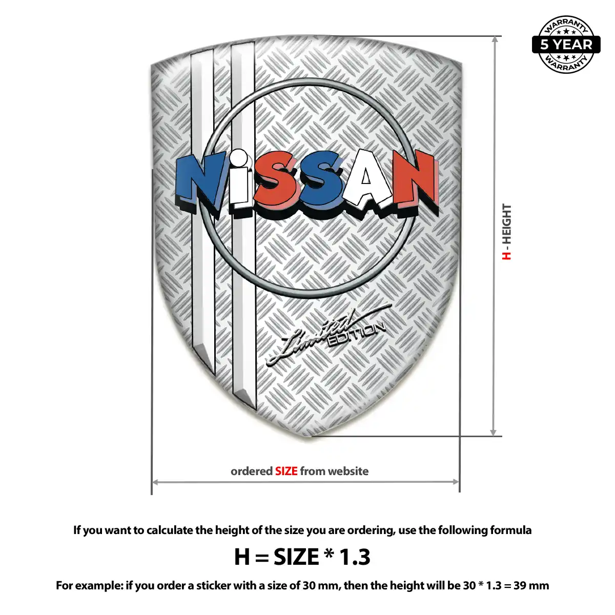 Nissan Polyurethane Domed Sticker Elite Finish