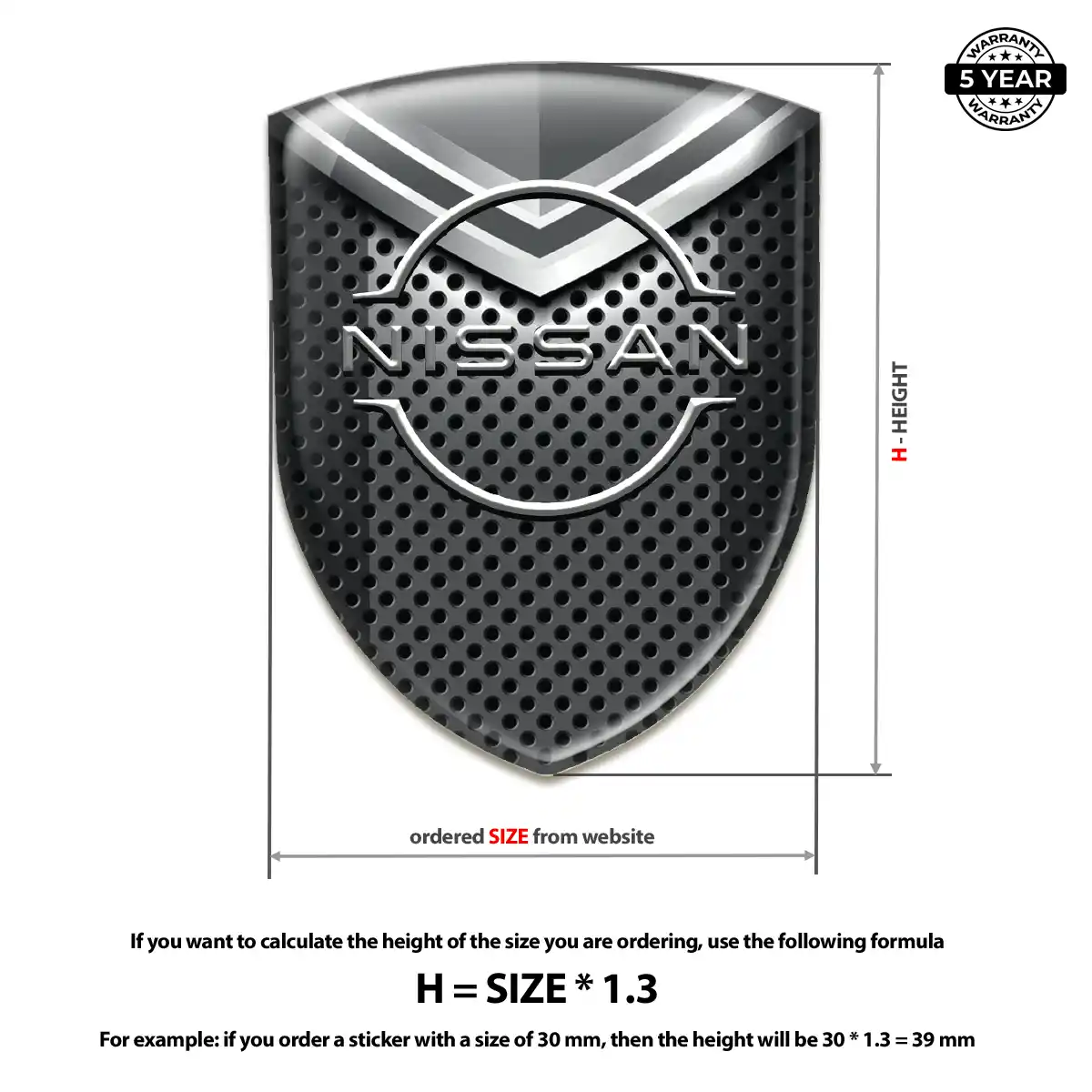 Nissan Polyurethane Domed Sticker Exterior Luxe
