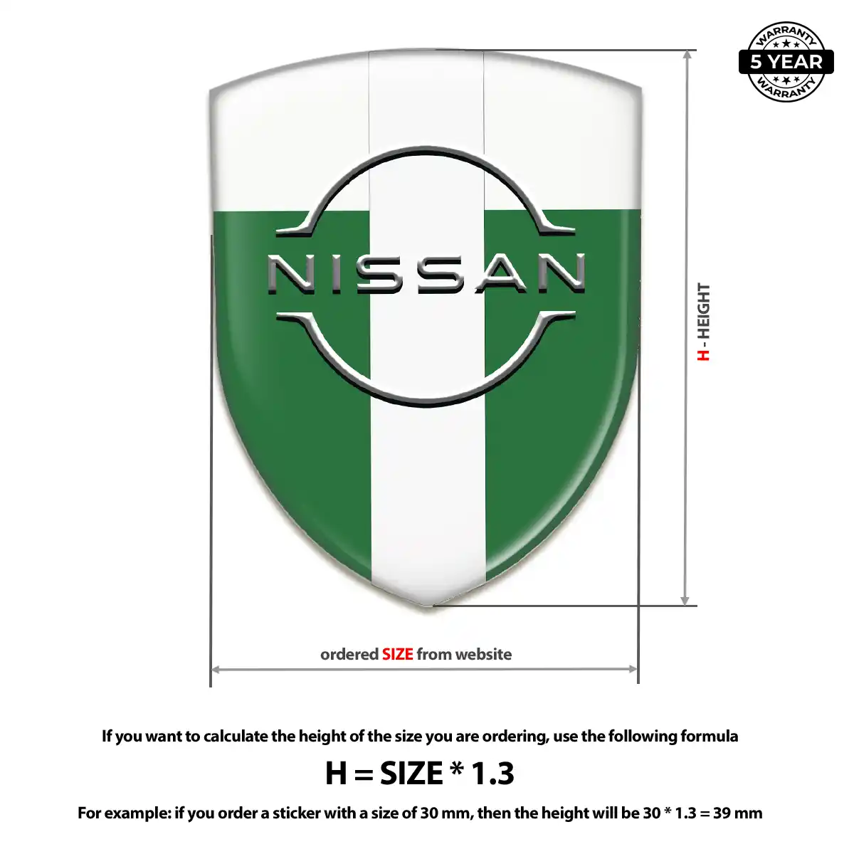 Nissan Polyurethane Domed Sticker Interior Elegance
