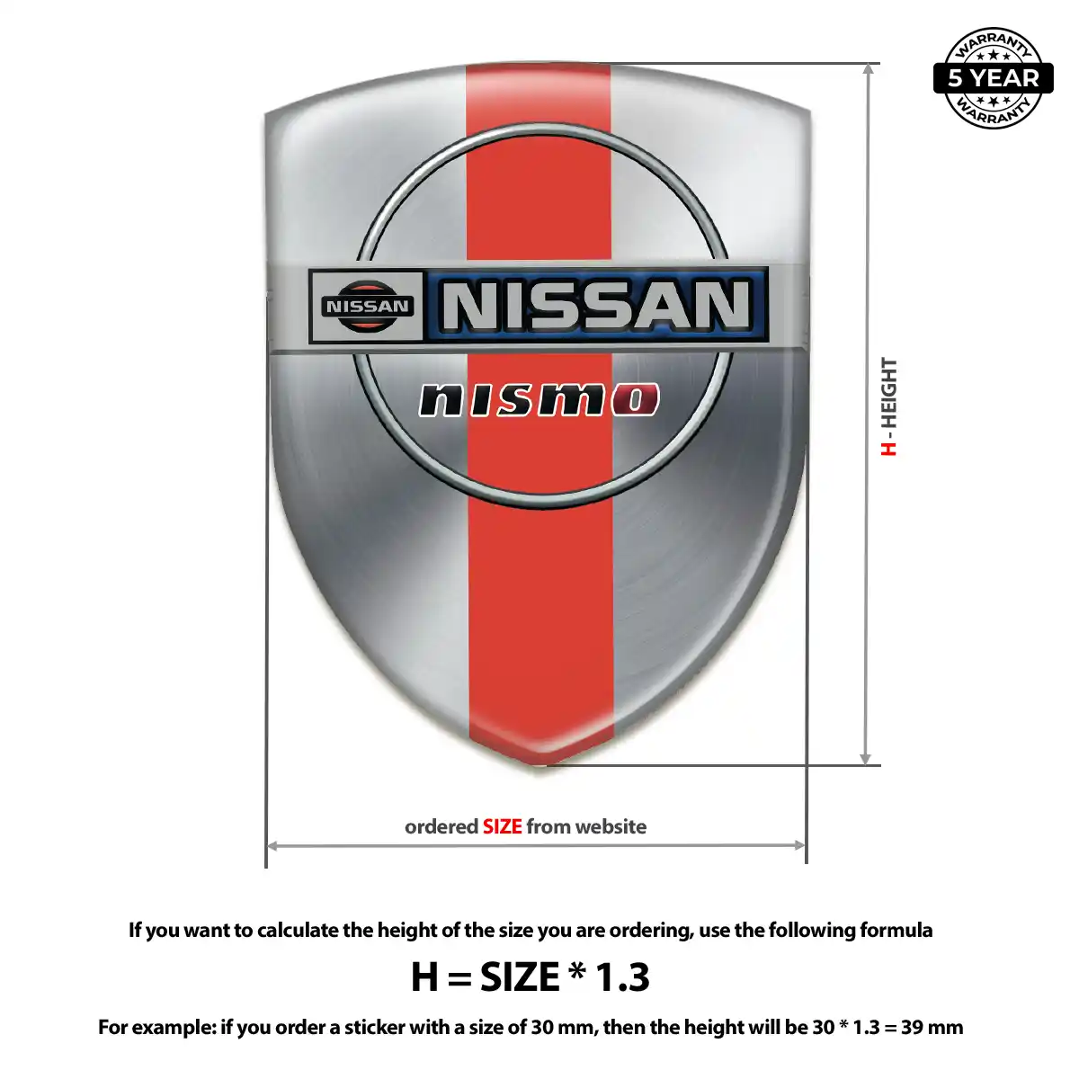 Nissan Polyurethane Domed Sticker Opulent Line