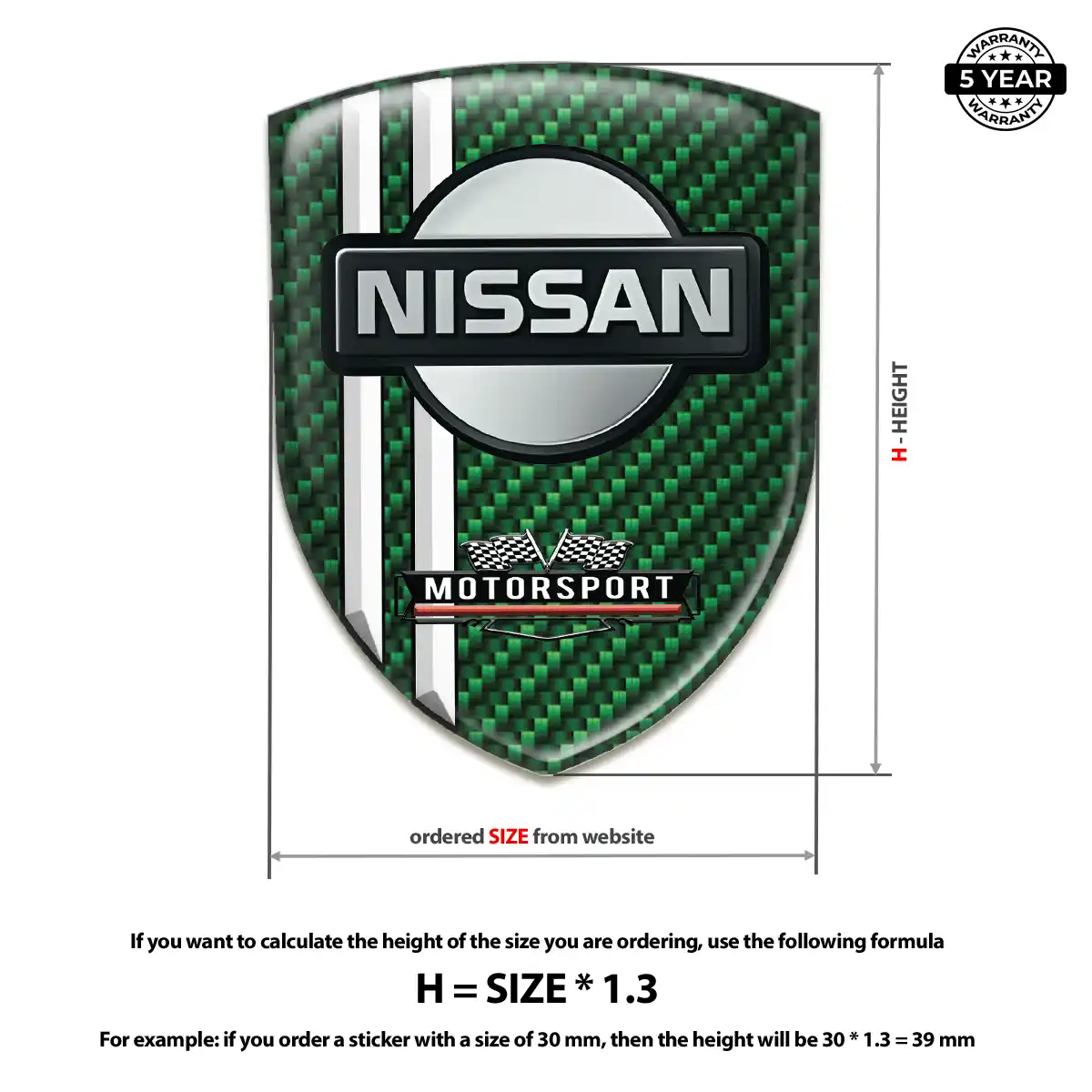 Nissan Polyurethane Domed Sticker Performance Style