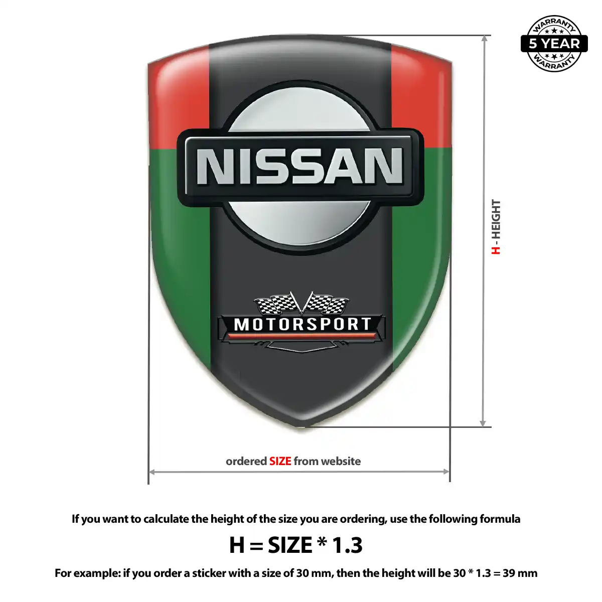 Nissan Polyurethane Domed Sticker Premium Dome