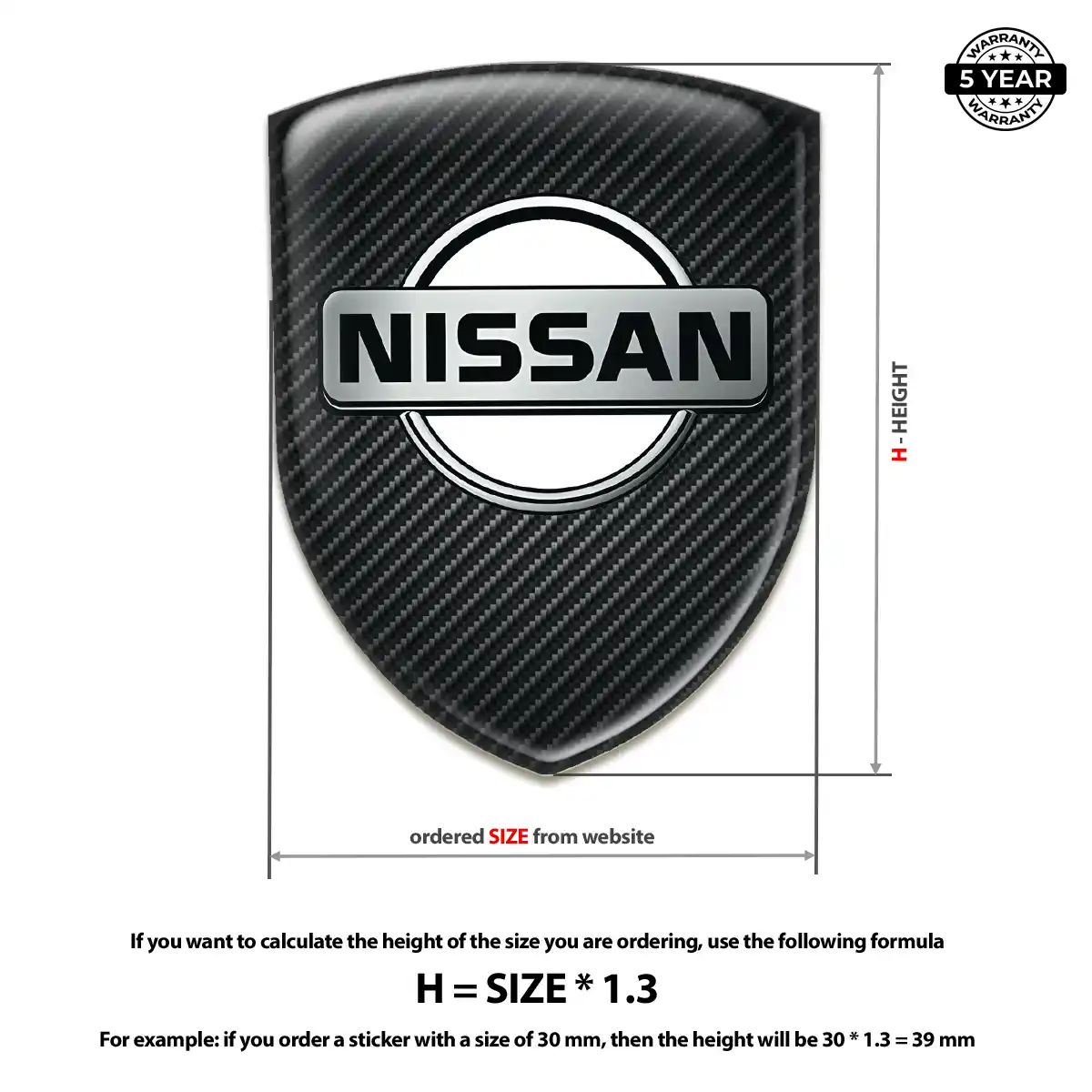 Nissan Polyurethane Domed Sticker Prime Quality