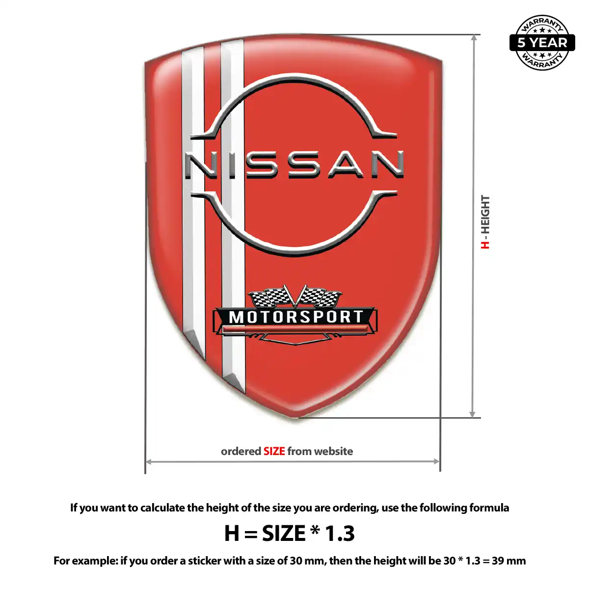 Nissan Polyurethane Domed Sticker Refined Design