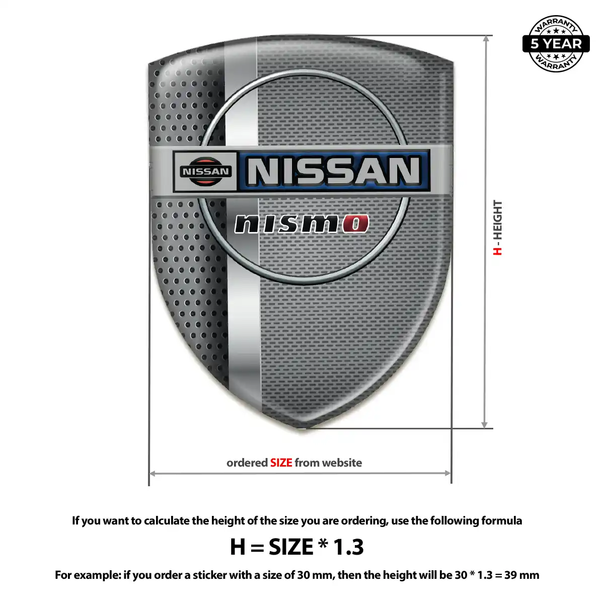 Nissan Polyurethane Domed Sticker Resin Elite