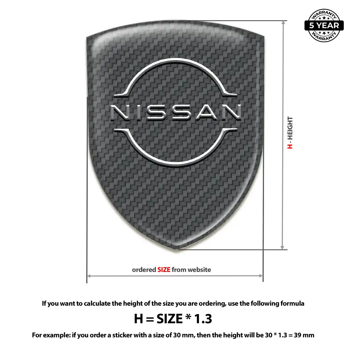Nissan Polyurethane Domed Sticker Resin Luxe