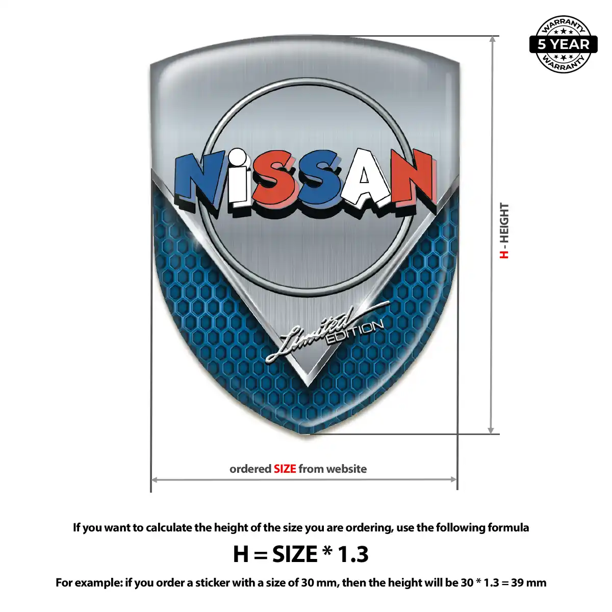 Nissan Polyurethane Domed Sticker Signature Grade