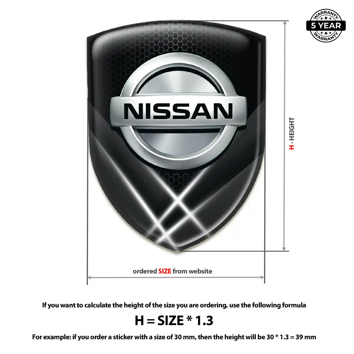 Nissan Polyurethane Domed Sticker Sleek Style