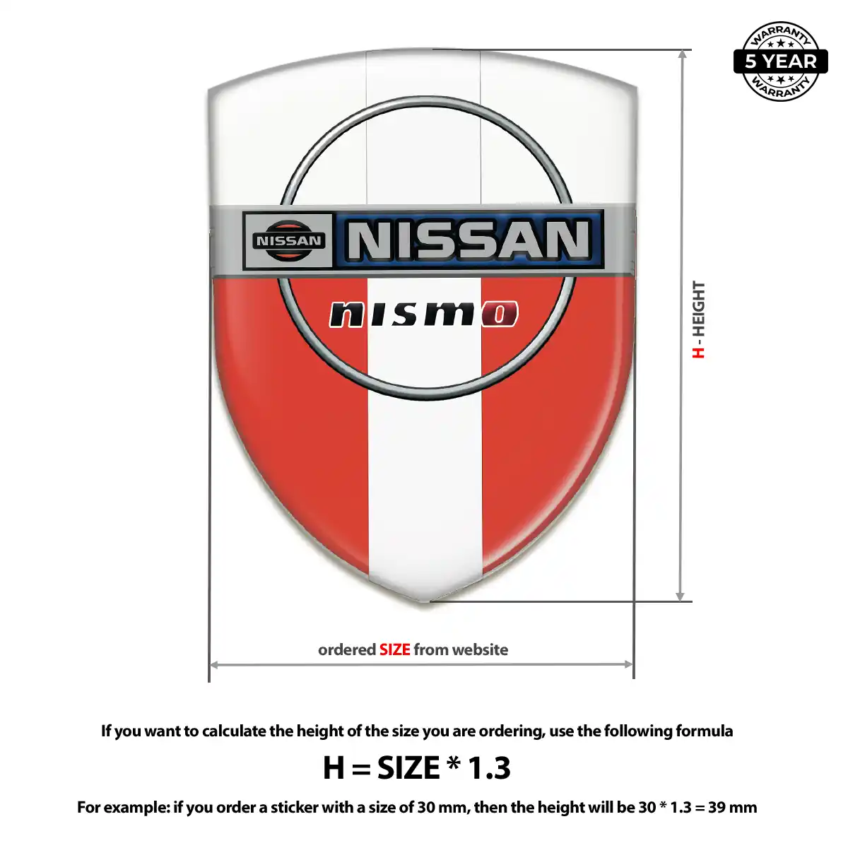 Nissan Polyurethane Domed Sticker Street Tuning