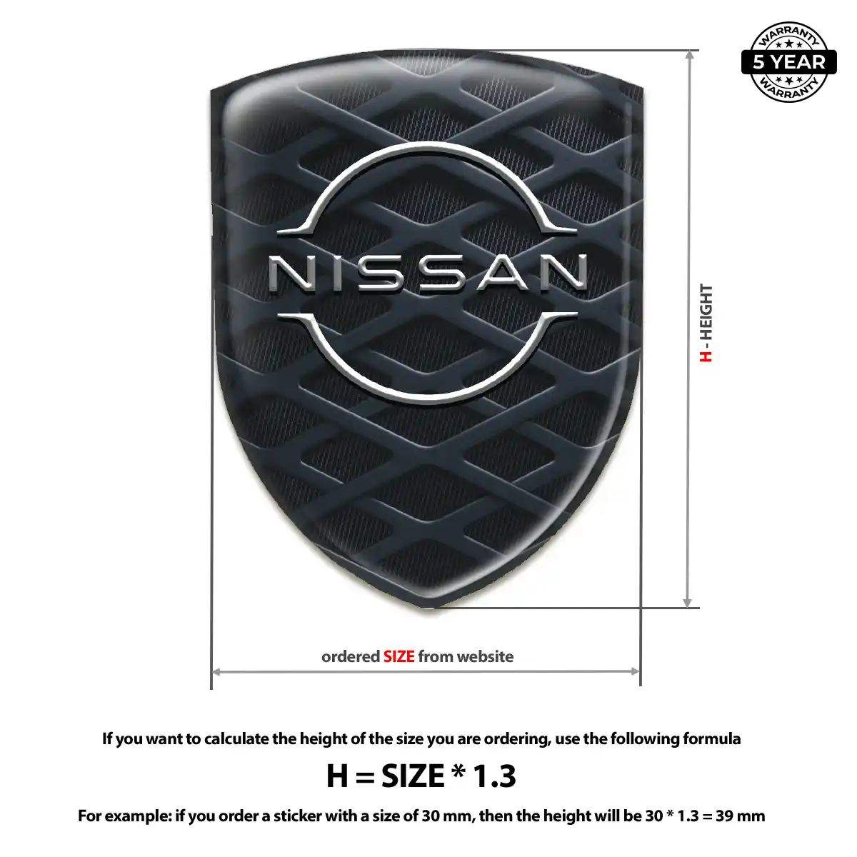 Nissan Polyurethane Domed Sticker Superior Craft