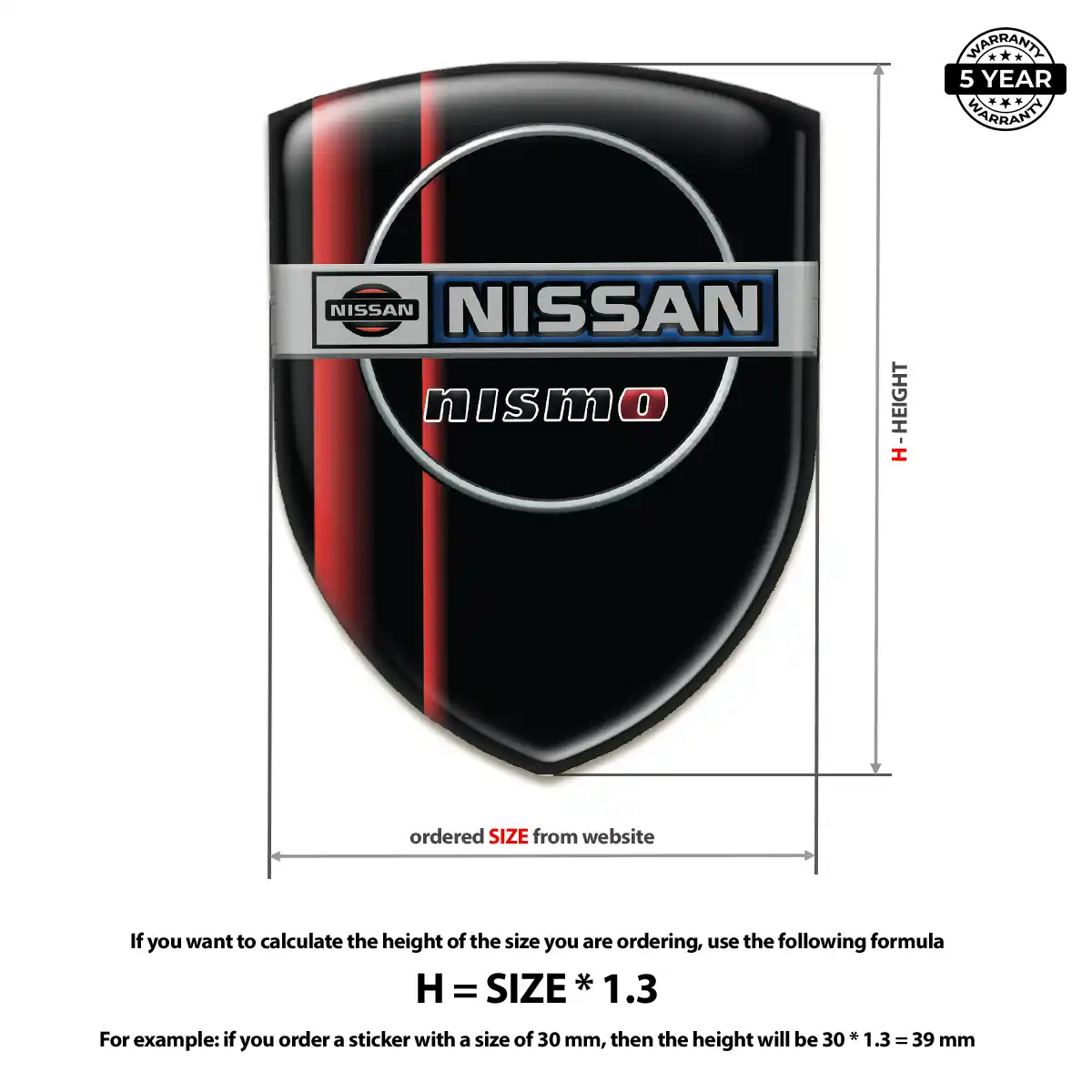 Nissan Resin Badge Sticker Elite Finish