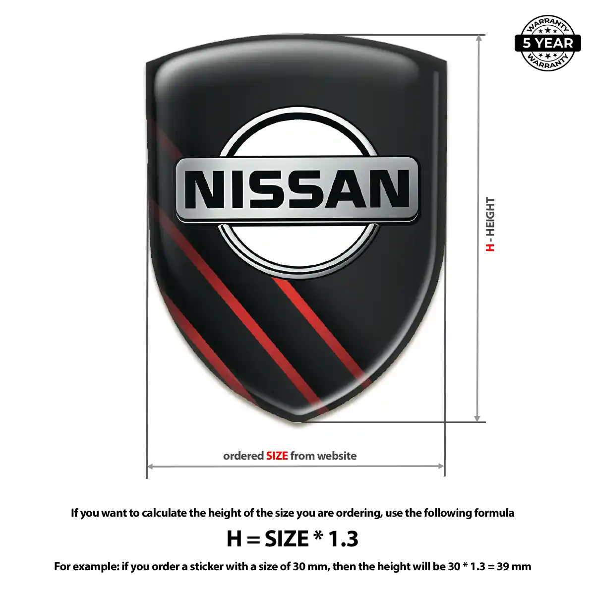 Nissan Resin Badge Sticker Opulent Line
