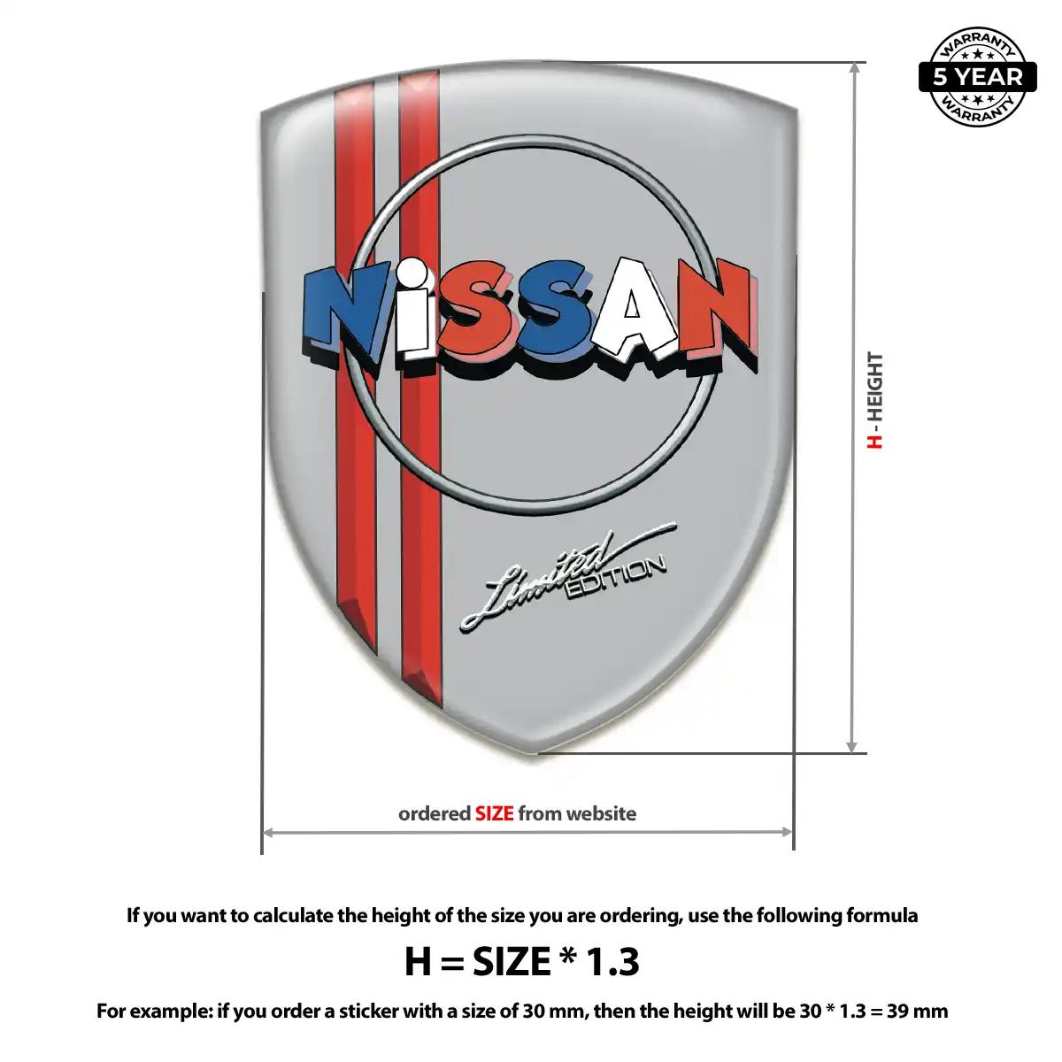 Nissan Resin Badge Sticker Premium Dome
