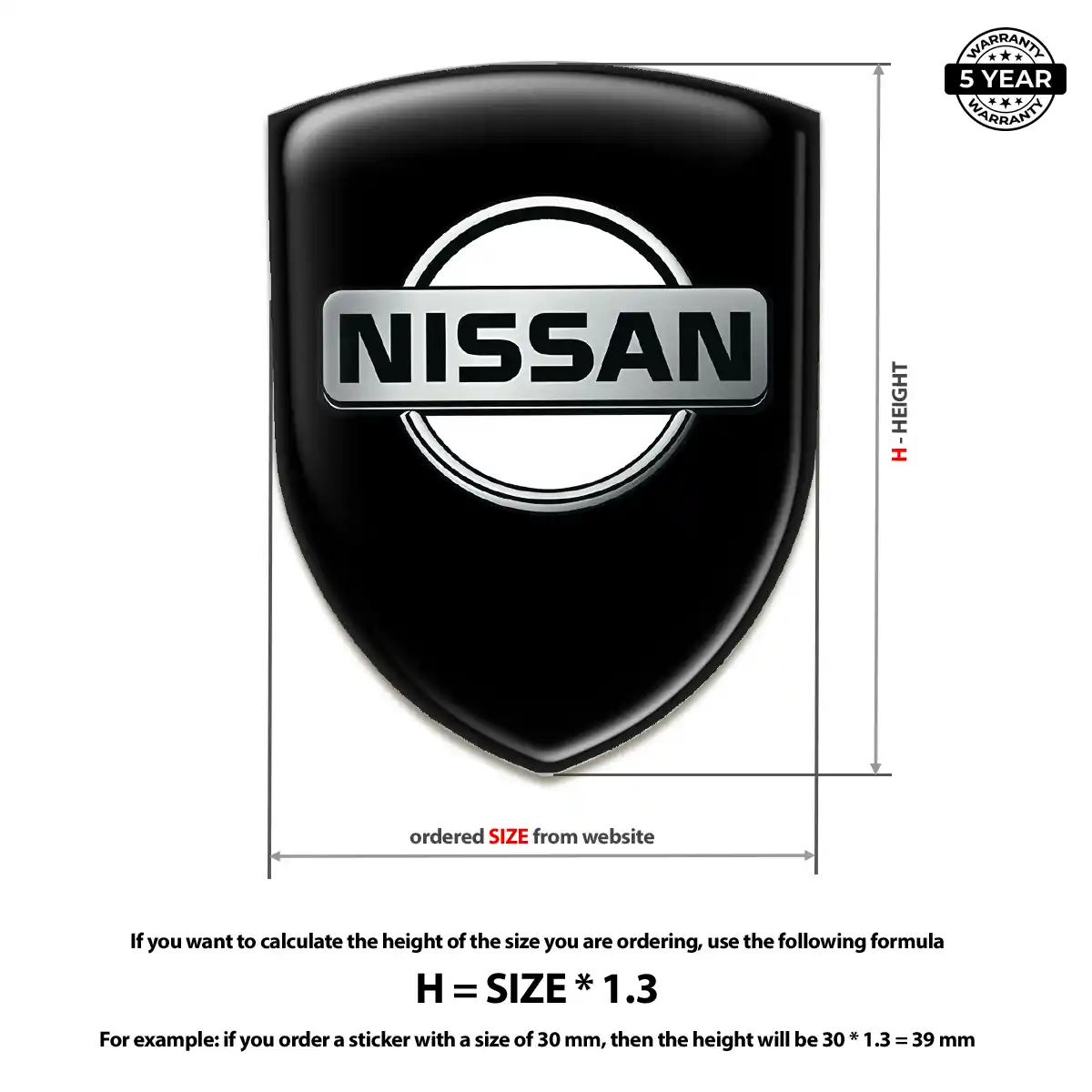 Nissan Resin Domed Sticker Elite Finish