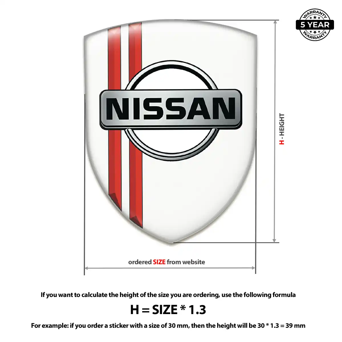 Nissan Resin Domed Sticker Interior Elegance