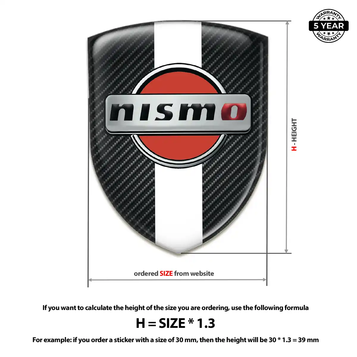 Nissan Resin Domed Sticker Interior Luxe