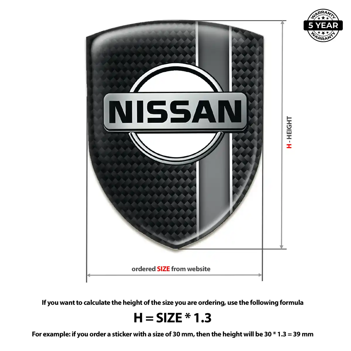 Nissan Resin Domed Sticker Opulent Line