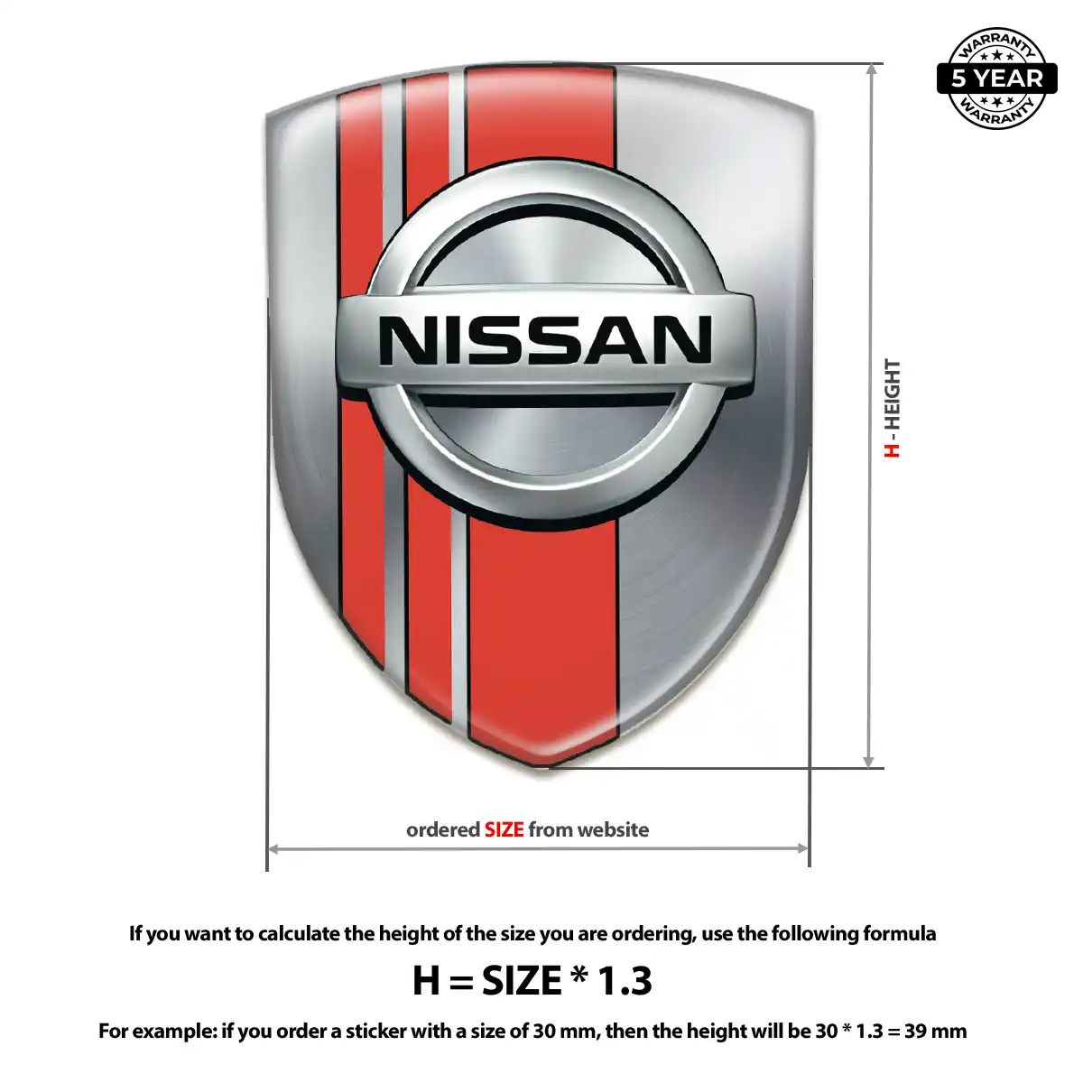 Nissan Resin Domed Sticker Outer Style