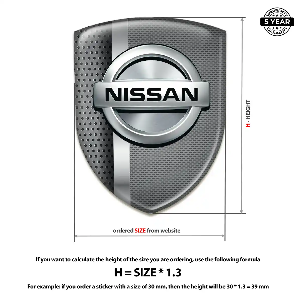 Nissan Resin Domed Sticker Prestige Line
