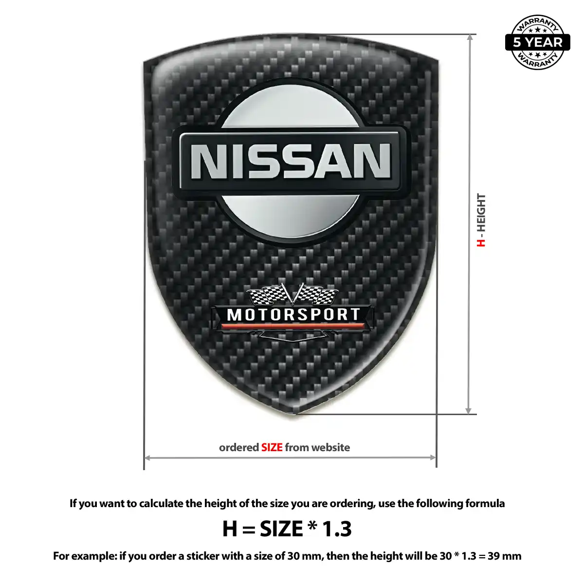 Nissan Resin Domed Sticker Prime Quality
