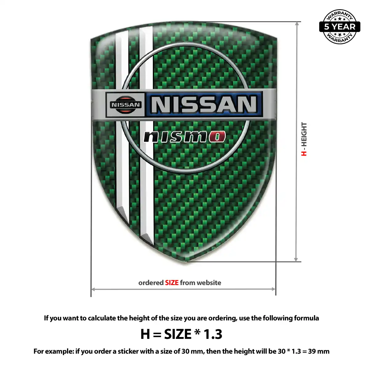 Nissan Resin Domed Sticker Refined Design