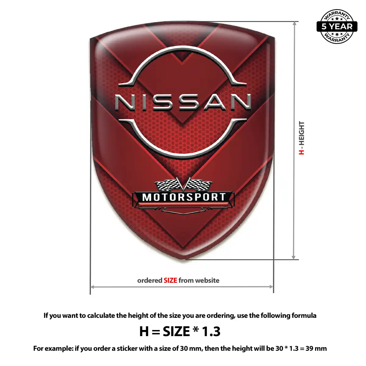 Nissan Resin Domed Sticker Resin Luxe